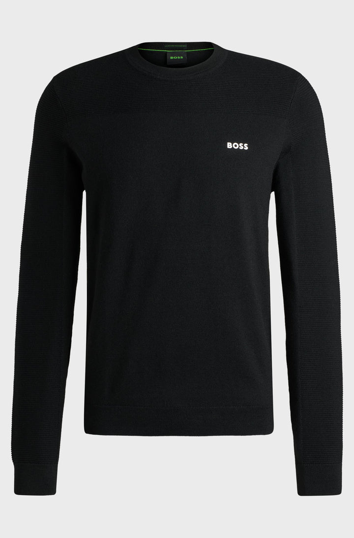 BOSS Sweaters Regular Fit in Polyester Mix - MOMENTUM-X_CN 10252232 01-50498559- Concorde Fashion#color_black-001