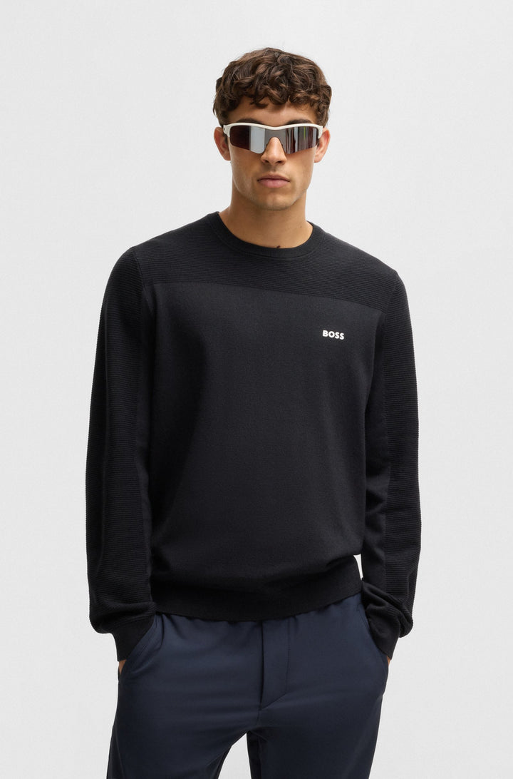 BOSS Sweaters Regular Fit in Polyester Mix - MOMENTUM-X_CN 10252232 01-50498559- Concorde Fashion#color_navy-402