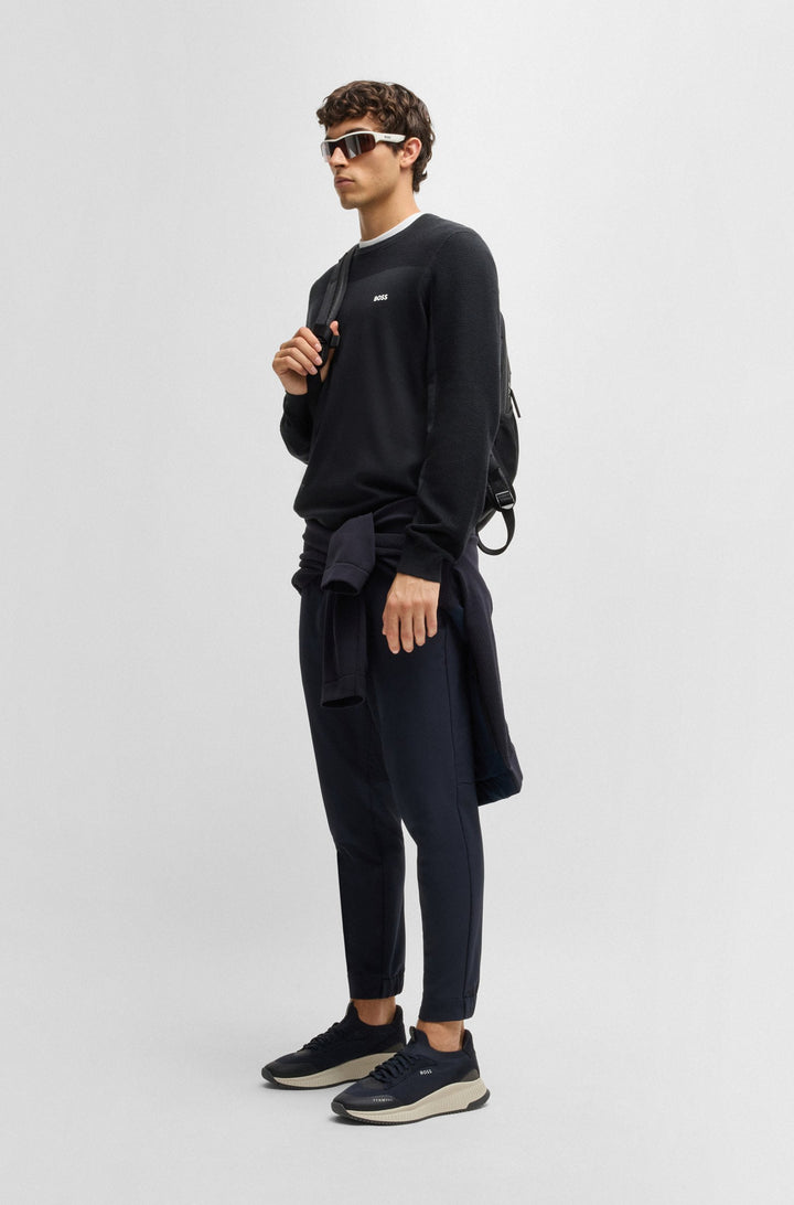 BOSS Sweaters Regular Fit in Polyester Mix - MOMENTUM-X_CN 10252232 01-50498559- Concorde Fashion#color_navy-402