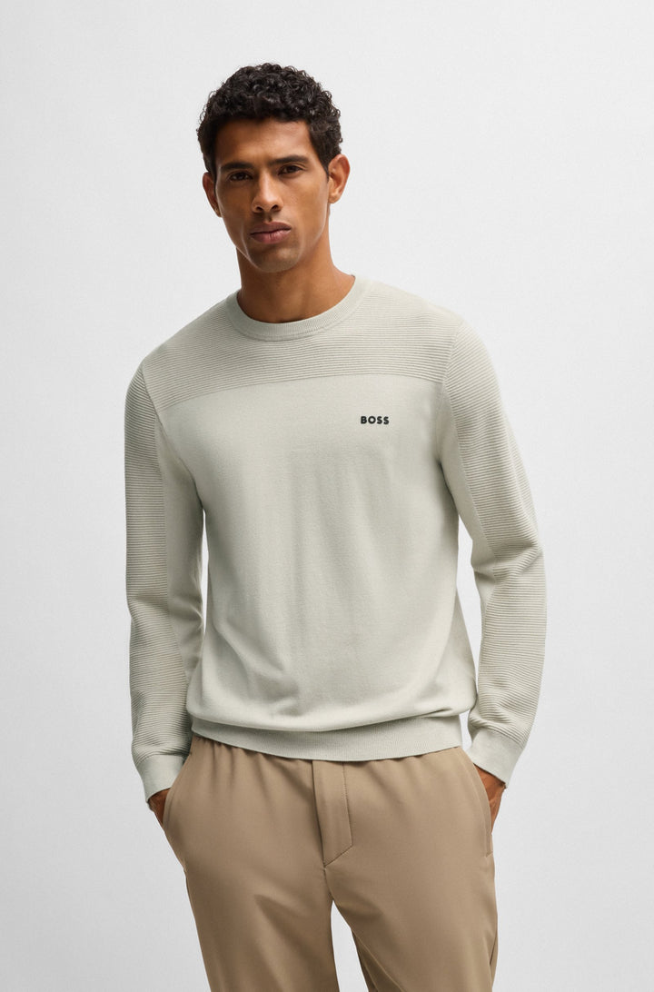 BOSS Sweaters Regular Fit in Polyester Mix - MOMENTUM-X_CN 10252232 01-50498559- Concorde Fashion#color_beige-271