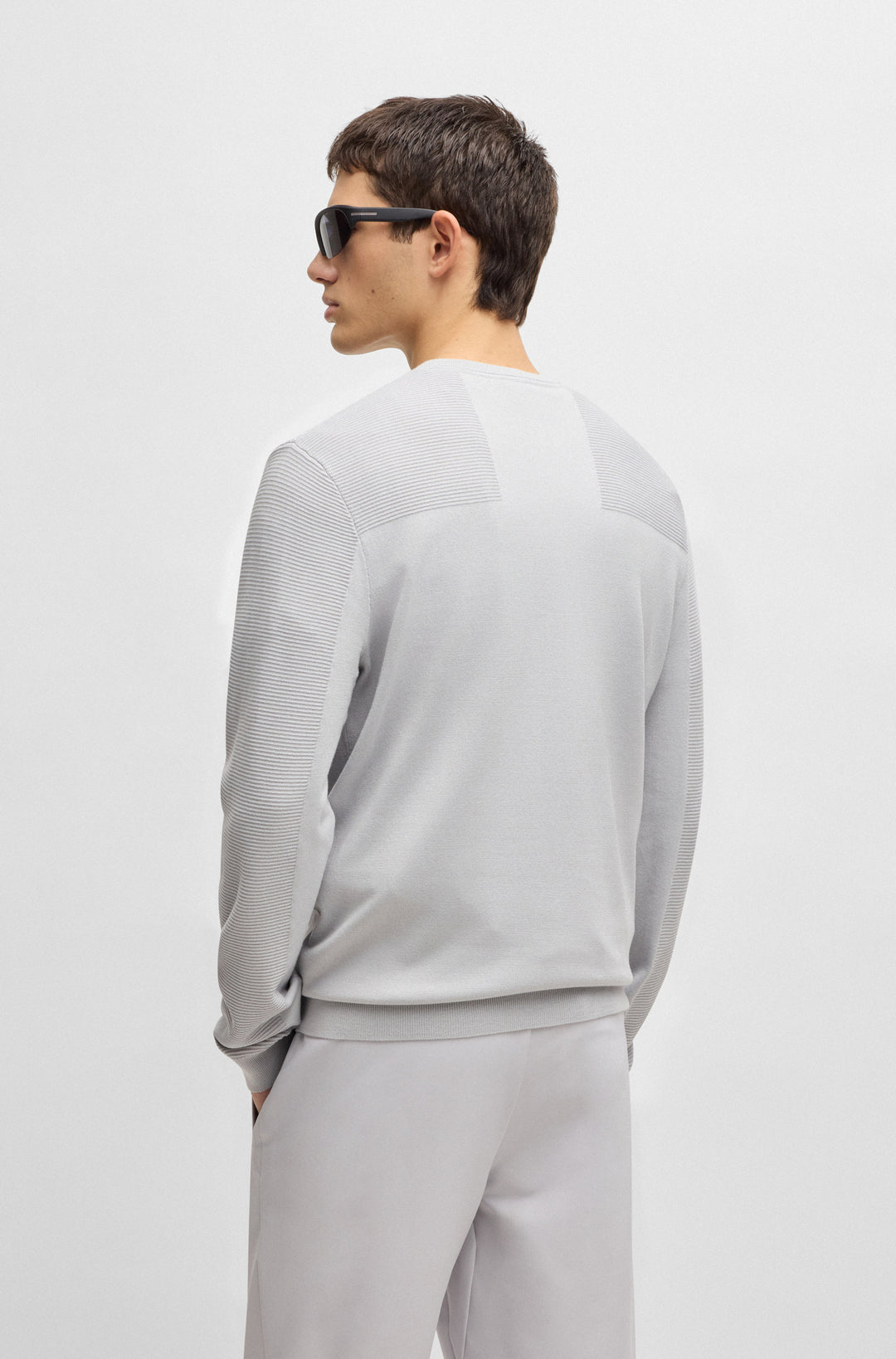 BOSS Sweaters Regular Fit in Polyester Mix - MOMENTUM-X_CN 10252232 01-50498559- Concorde Fashion#color_grey-054