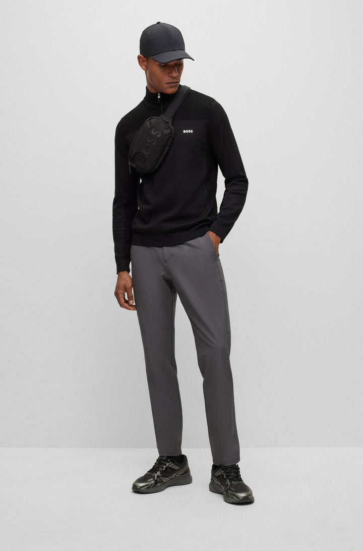 BOSS Regular Fit Sweaters in Wool Mix - MOMENTUM-X_QZ 10252233 01-50498560- Concorde Fashion#color_black-001