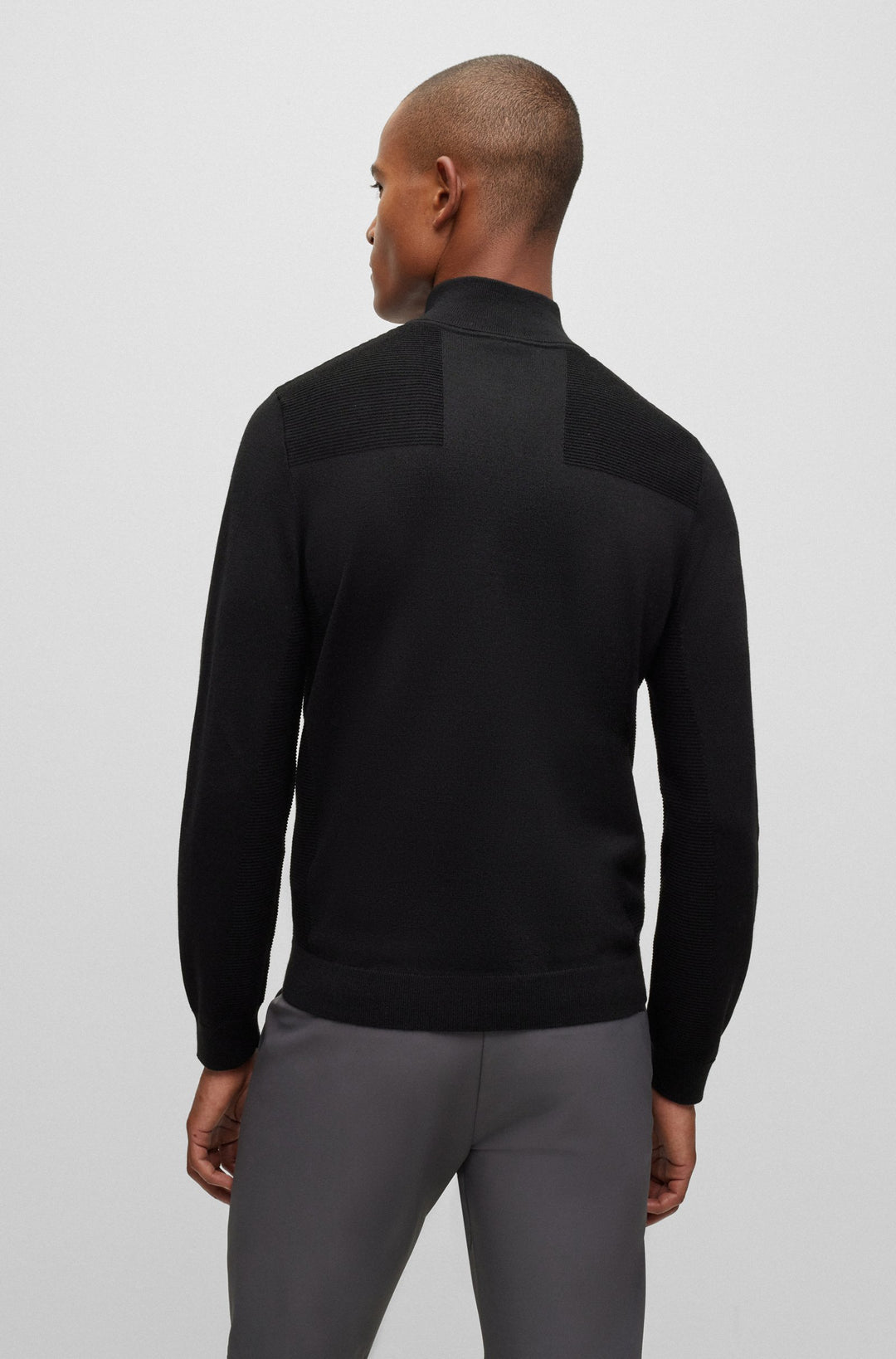 BOSS Regular Fit Sweaters in Wool Mix - MOMENTUM-X_QZ 10252233 01-50498560- Concorde Fashion#color_black-001
