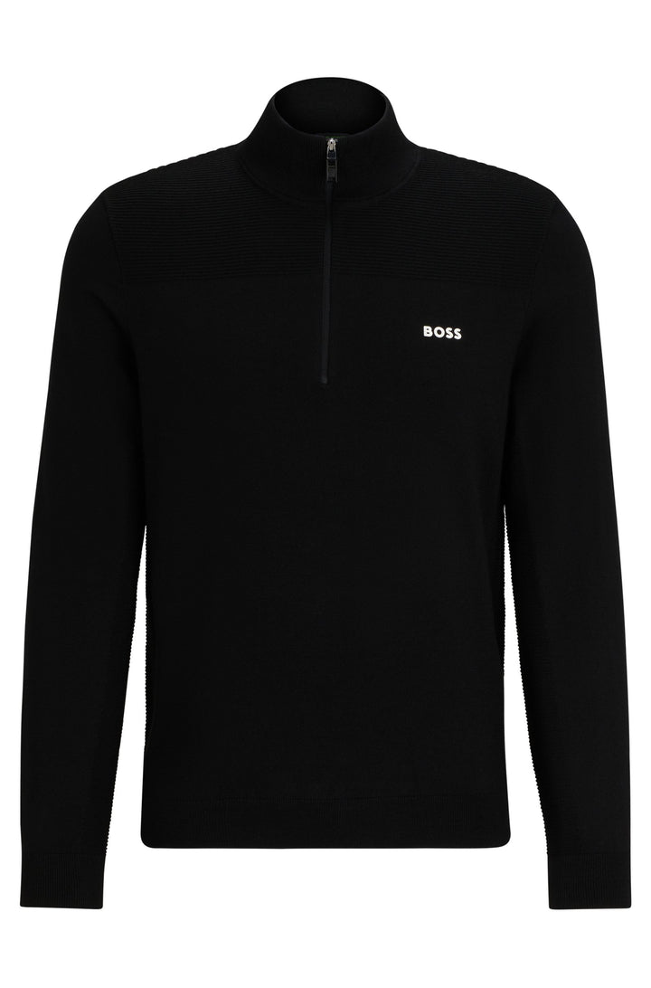 BOSS Regular Fit Sweaters in Wool Mix - MOMENTUM-X_QZ 10252233 01-50498560- Concorde Fashion#color_black-001