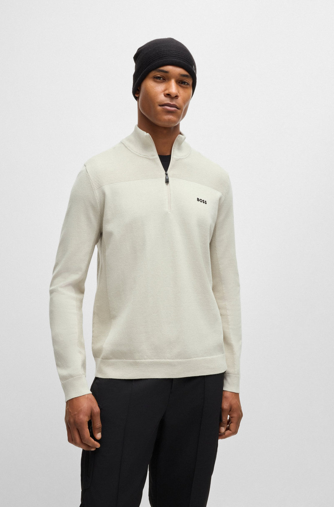 BOSS Sweaters Regular Fit in Polyester Mix - MOMENTUM-X_QZ 10252233 01-50498560- Concorde Fashion#color_beige-271