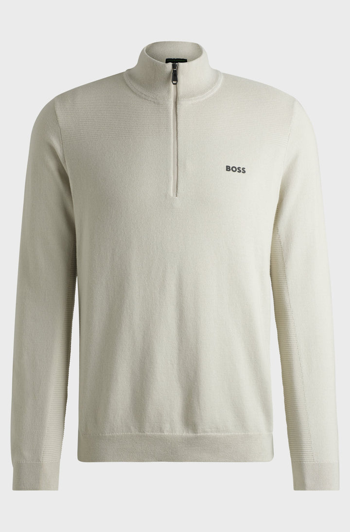 BOSS Sweaters Regular Fit in Polyester Mix - MOMENTUM-X_QZ 10252233 01-50498560- Concorde Fashion#color_beige-271