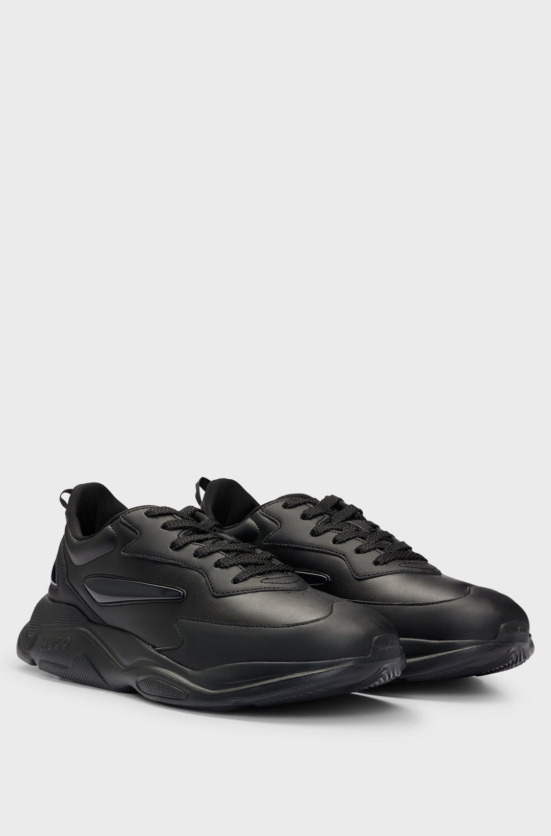HUGO Sneakers Standard Sole in Artificial Leather - LEON_RUNN_BLUB 10252247 01-50523842- Concorde Fashion#color_black-005
