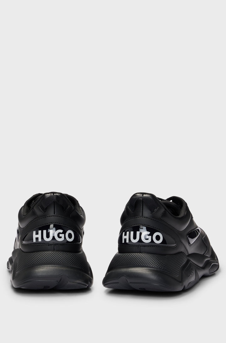 HUGO Sneakers Standard Sole in Artificial Leather - LEON_RUNN_BLUB 10252247 01-50523842- Concorde Fashion#color_black-005