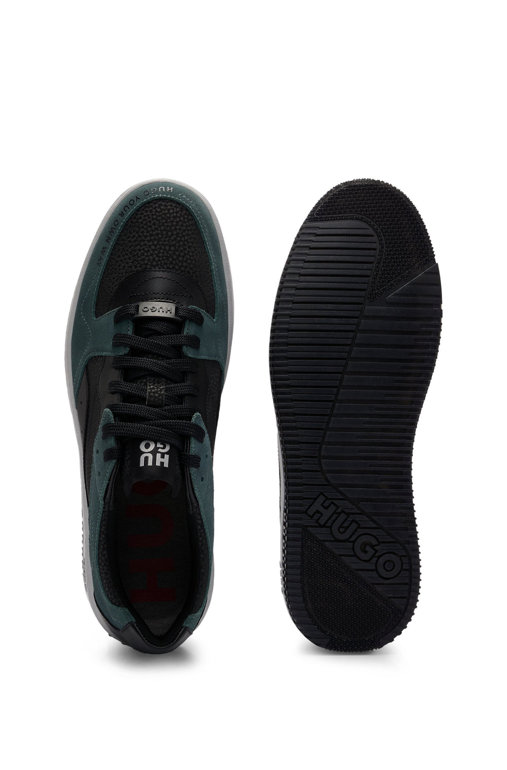 HUGO Standard Sole Sneakers in Leather - KILIAN_TENN_LTMX 10252262 01-50510207- Concorde Fashion#color_black-003