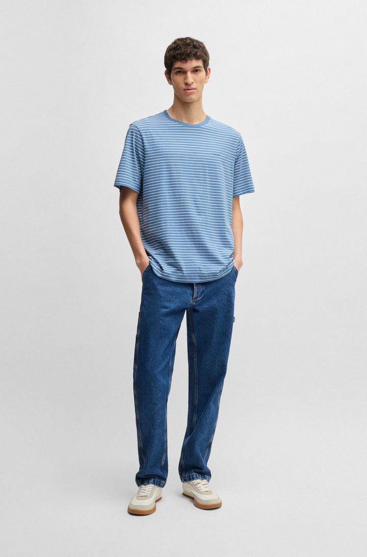 BOSS T-Shirts Relaxed Fit in Cotton - TALESSTRIPE 10252438 01-50499334- Concorde Fashion#color_blue-462
