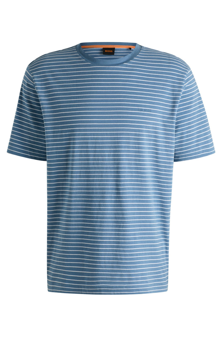 BOSS T-Shirts Relaxed Fit in Cotton - TALESSTRIPE 10252438 01-50499334- Concorde Fashion#color_blue-462