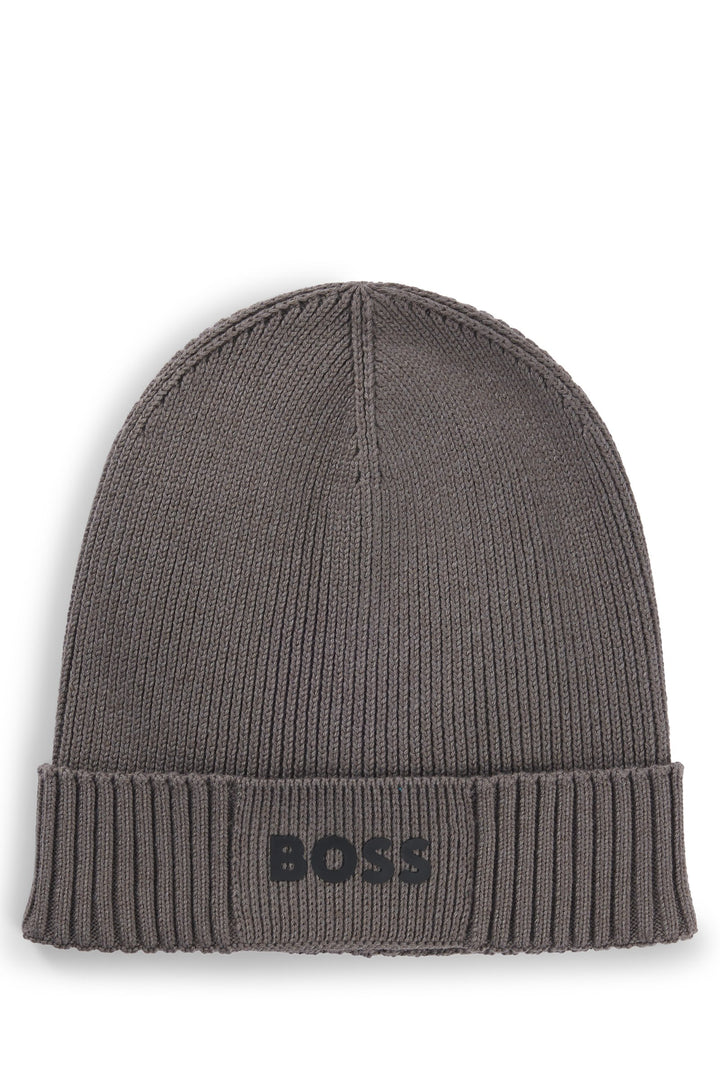 BOSS Hats  in Cotton Mix - ASIC_BEANIE-X 10252483 01-50499423- Concorde Fashion#color_grey-056