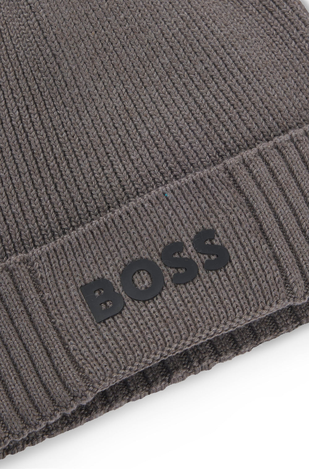 BOSS Hats  in Cotton Mix - ASIC_BEANIE-X 10252483 01-50499423- Concorde Fashion#color_grey-056
