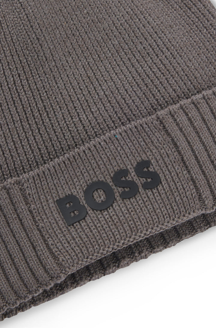 BOSS Hats  in Cotton Mix - ASIC_BEANIE-X 10252483 01-50499423- Concorde Fashion#color_grey-056