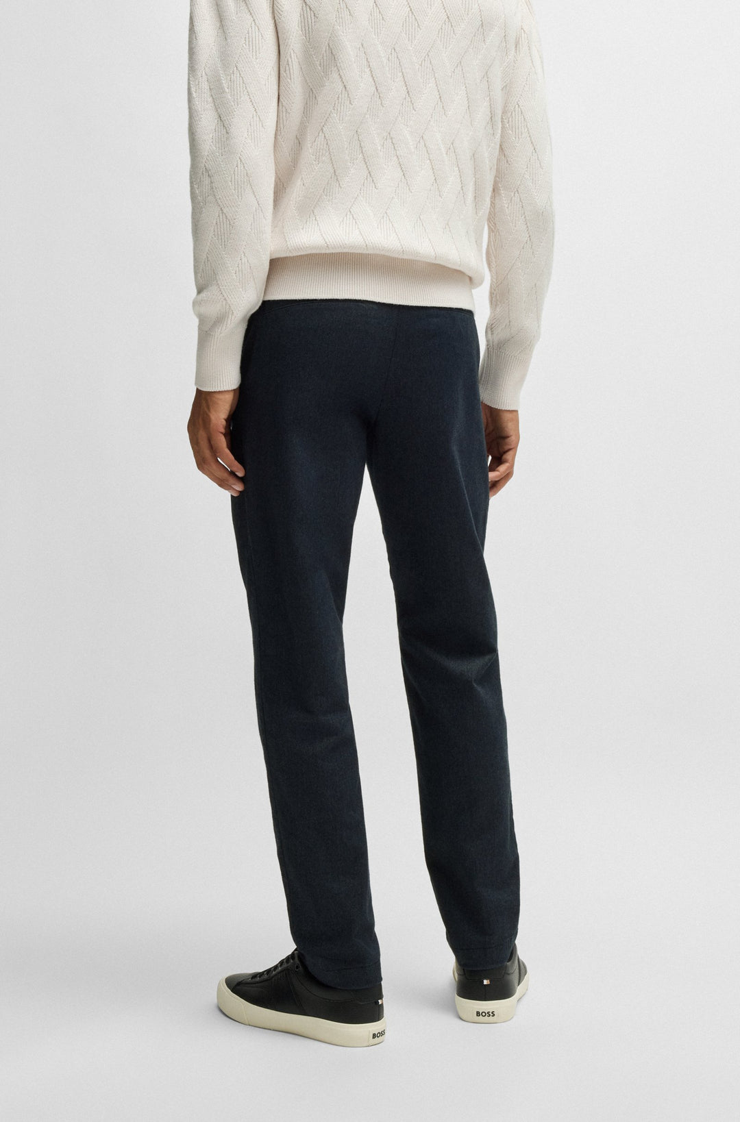 BOSS Trousers Regular Fit in Cotton Mix - H-KANE 10252504 01-50524775- Concorde Fashion#color_navy-404