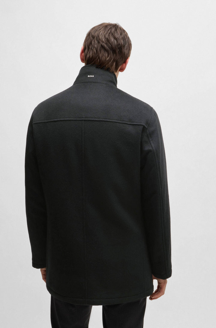 BOSS Coats Relaxed Fit in Wool Mix - H-COXTAN-234 10252595 02-50525750- Concorde Fashion#color_black-001