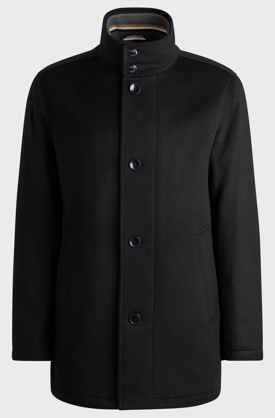 BOSS Coats Relaxed Fit in Wool Mix - H-COXTAN-234 10252595 02-50525750- Concorde Fashion#color_black-001