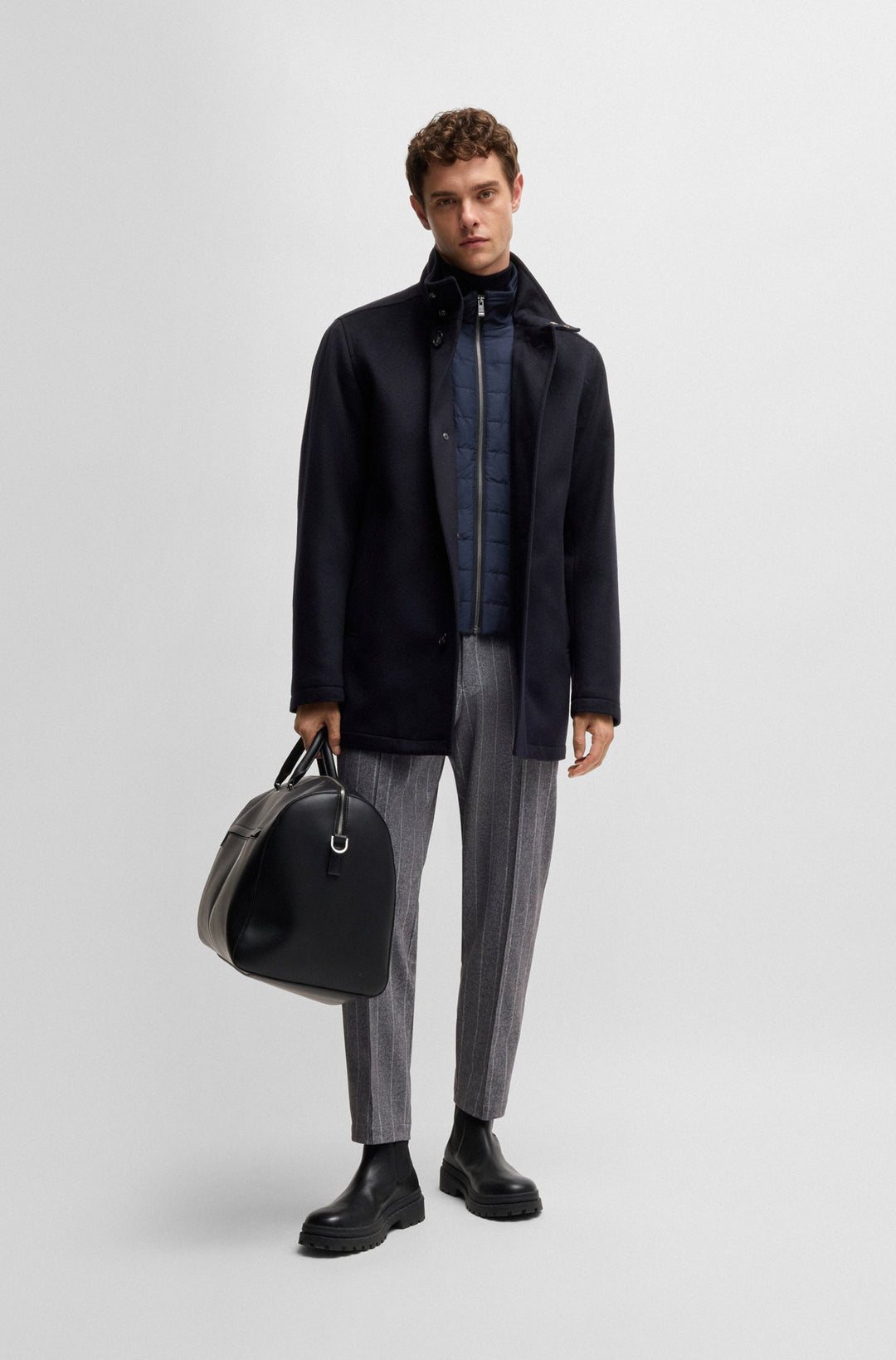 BOSS Coats Relaxed Fit in Wool Mix - H-COXTAN-234 10252595 02-50525750- Concorde Fashion#color_navy-404