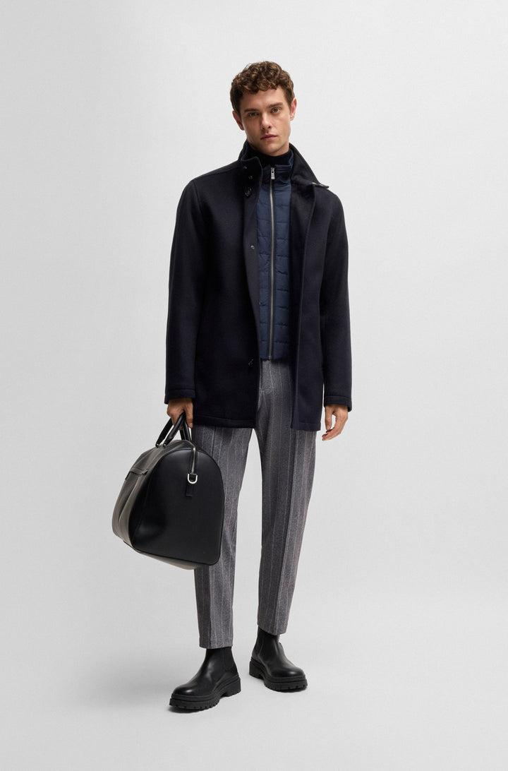 BOSS Coats Relaxed Fit in Wool Mix - H-COXTAN-234 10252595 02-50525750- Concorde Fashion#color_navy-404