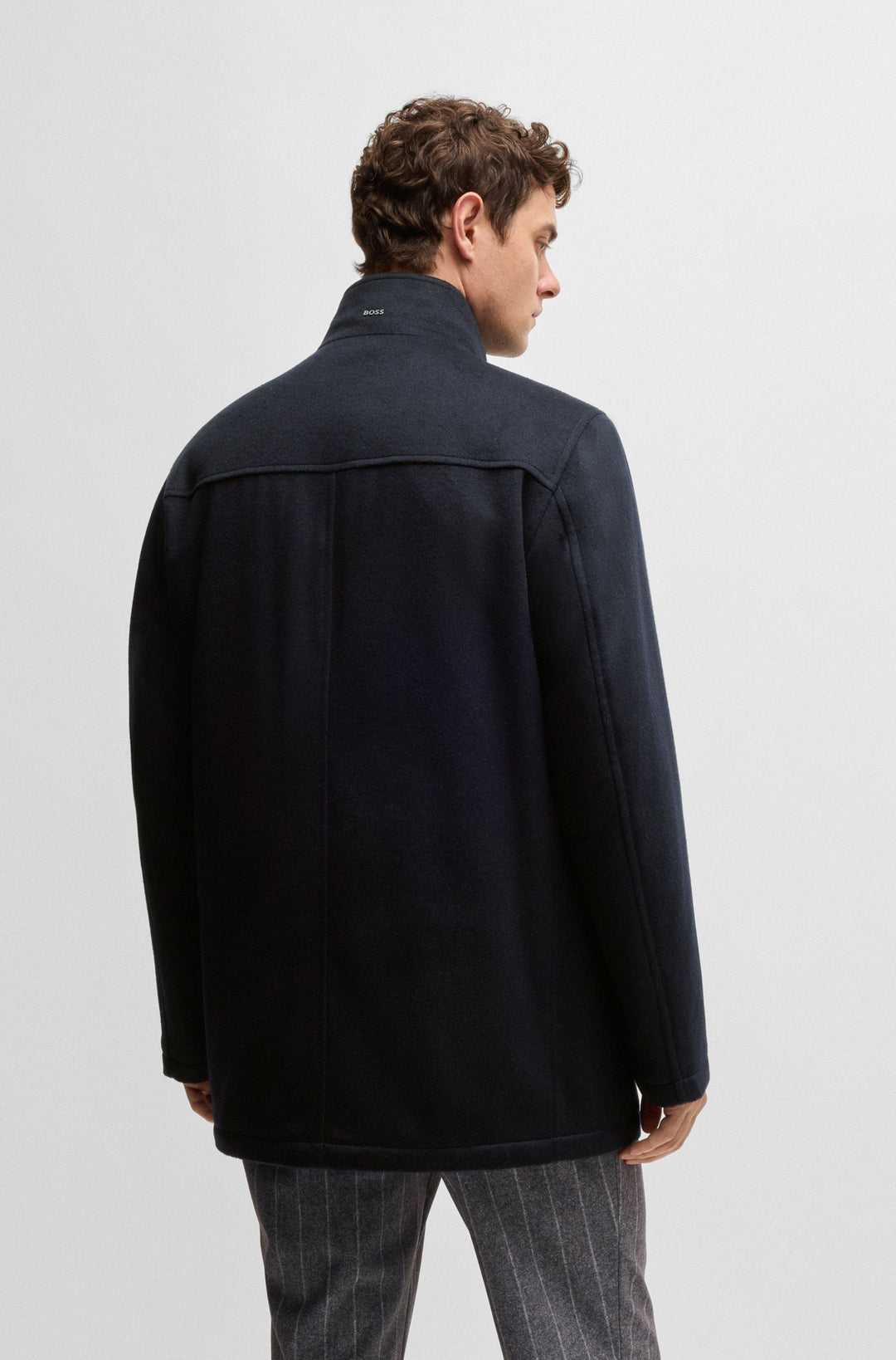 BOSS Coats Relaxed Fit in Wool Mix - H-COXTAN-234 10252595 02-50525750- Concorde Fashion#color_navy-404