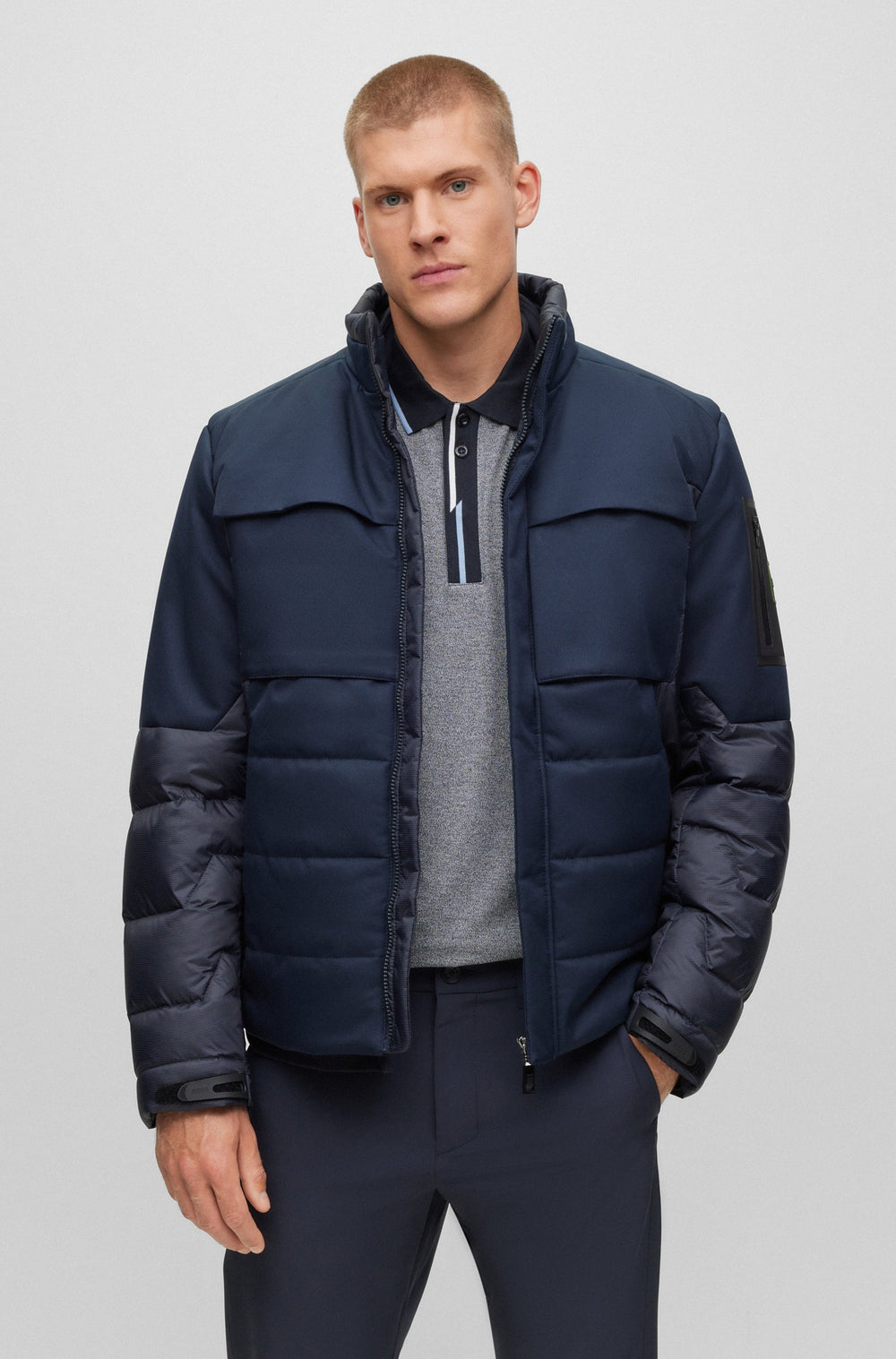 BOSS Regular Fit Casual Jackets in Nylon - J_LISK 10252642 01-50498918- Concorde Fashion#color_navy-402