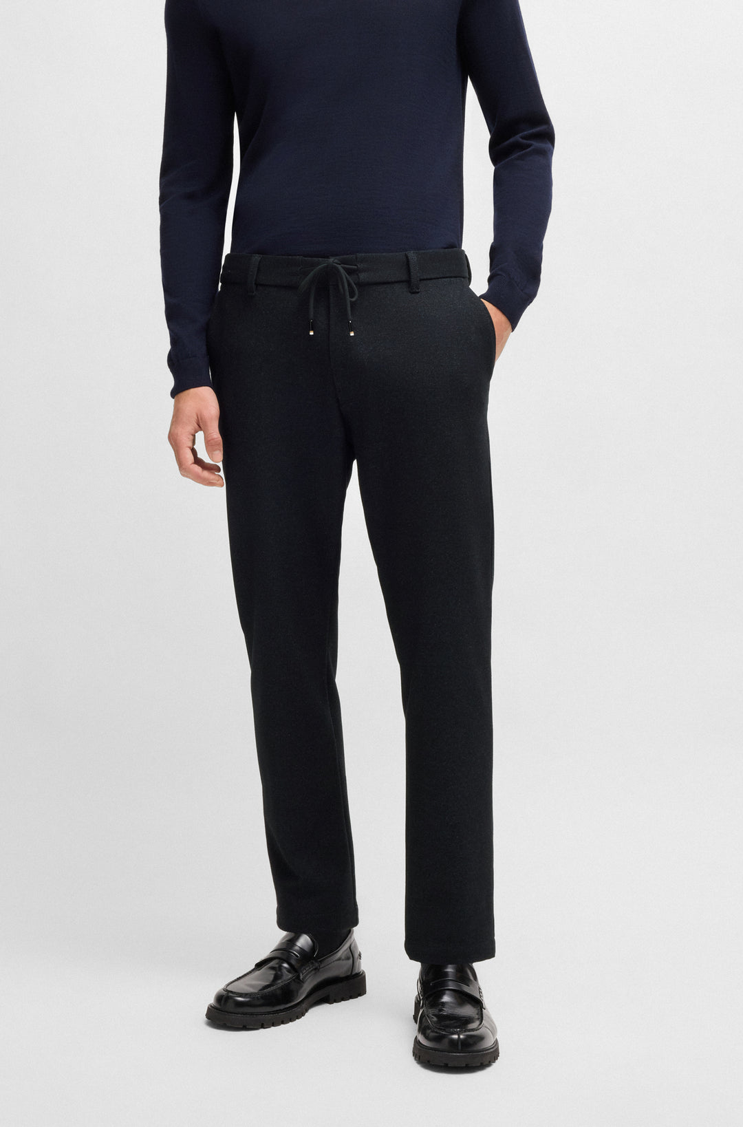 BOSS Trousers Regular Fit in Polyester Mix - C-KANE-RDS-J 10252815 01-50528392- Concorde Fashion#color_navy-405