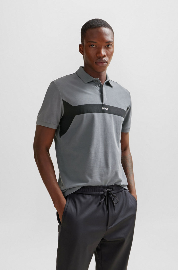 BOSS Regular Fit Polos in Cotton Mix - PADDY 2 10253239 01-50506184- Concorde Fashion#color_grey-036