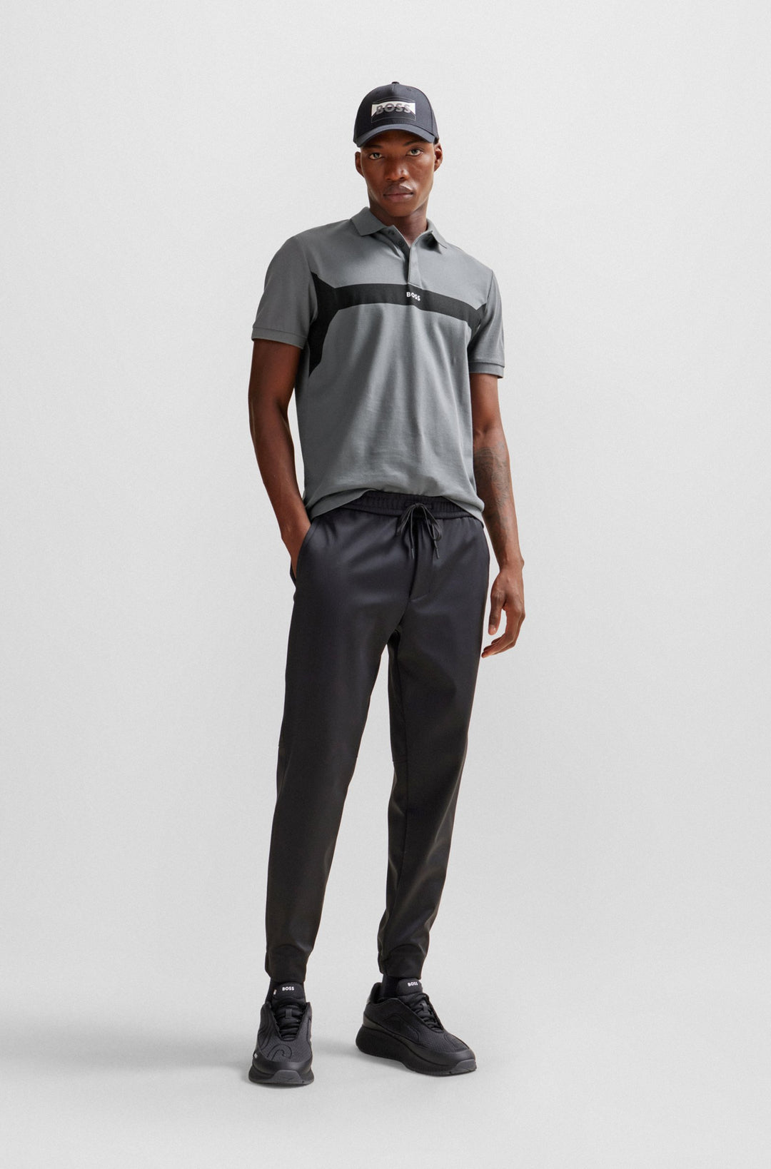 BOSS Regular Fit Polos in Cotton Mix - PADDY 2 10253239 01-50506184- Concorde Fashion#color_grey-036