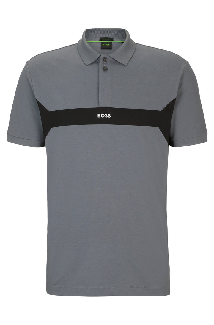 BOSS Regular Fit Polos in Cotton Mix - PADDY 2 10253239 01-50506184- Concorde Fashion#color_grey-036