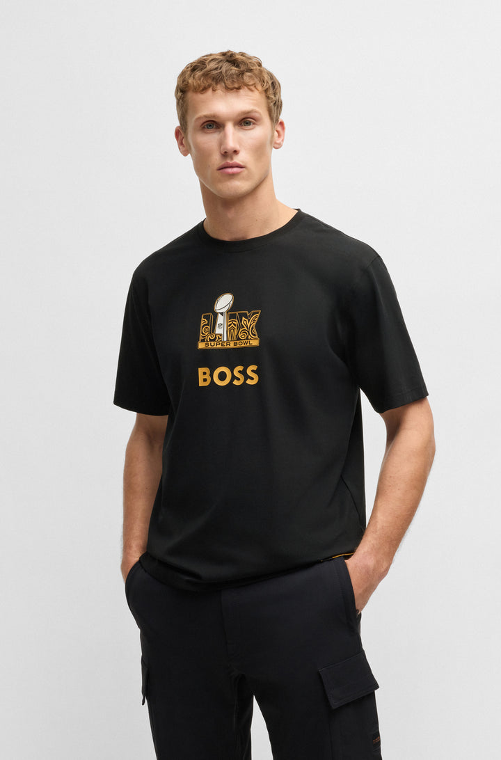 BOSS T-Shirts Regular Fit in Cotton Mix - TUNSIL_NFL 10253358 01-50535096- Concorde Fashion#color_black-001