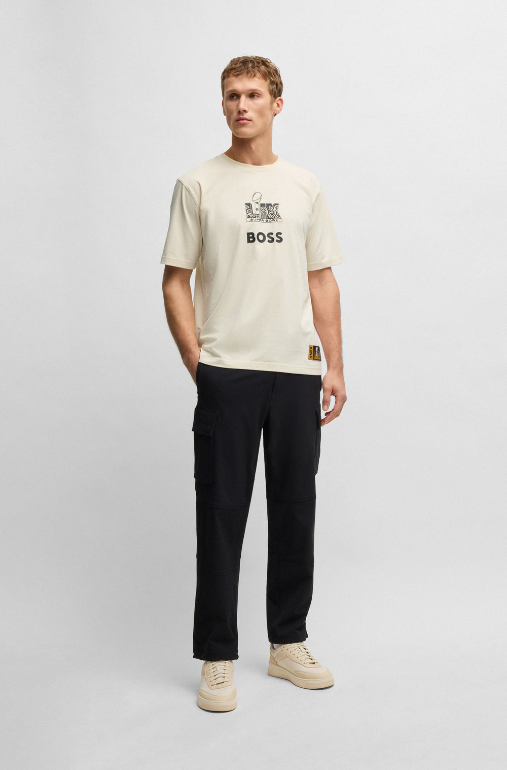 BOSS T-Shirts Regular Fit in Cotton Mix - TUNSIL_NFL 10253358 01-50535096- Concorde Fashion#color_white-160