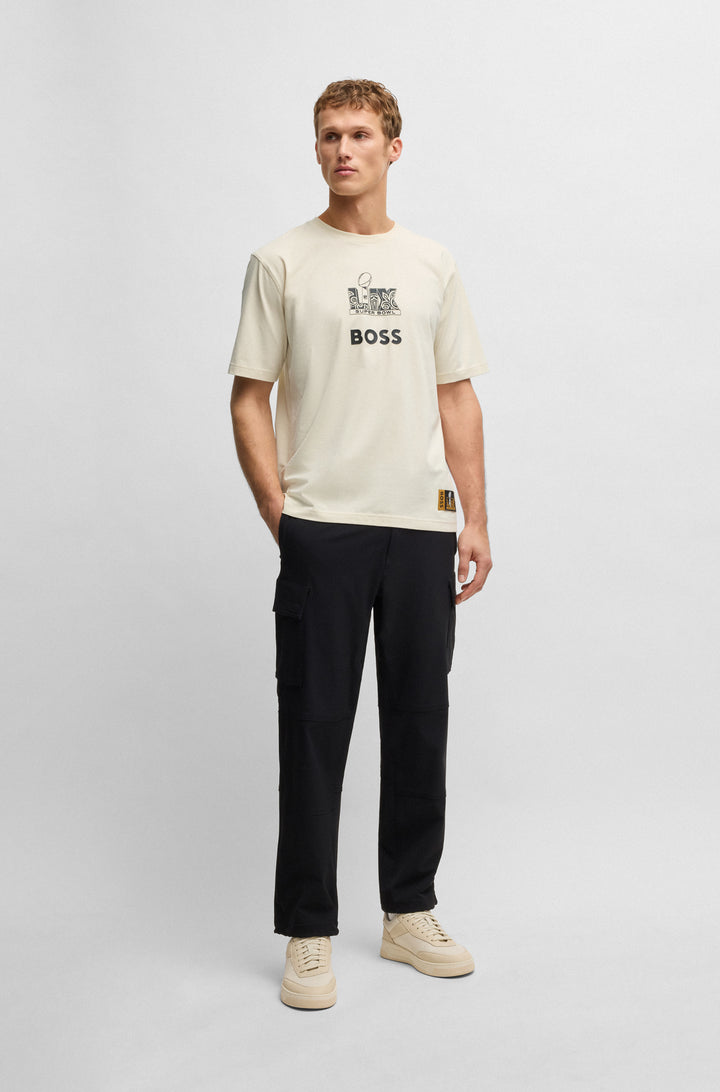 BOSS T-Shirts Regular Fit in Cotton Mix - TUNSIL_NFL 10253358 01-50535096- Concorde Fashion#color_white-160