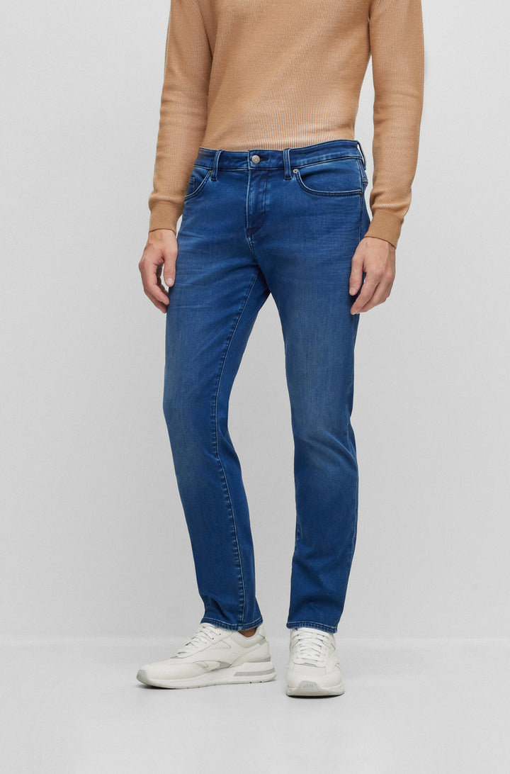 BOSS Slim Fit Jeans in Cotton Mix - DELAWARE3-1 10253434 01-50501670- Concorde Fashion#color_blue-425