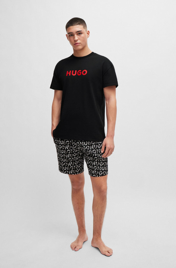 HUGO RED Relaxed Fit Pyjama Sets in Cotton Mix - CAMO LOGO SHORT SET 10253443 01-50514972- Concorde Fashion#color_black-001