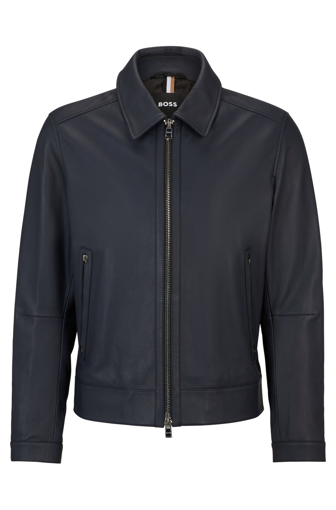BOSS Regular Fit Casual Jackets in Leather - MAPSON3 10253444 01-50499425- Concorde Fashion#color_navy-404