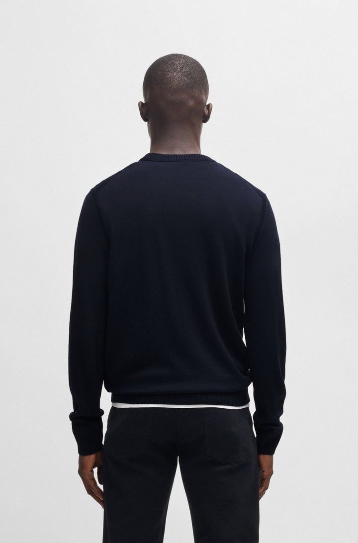 BOSS Sweaters Regular Fit in Wool Mix - AVAC_C 10253448 01-50501762- Concorde Fashion#color_navy-404