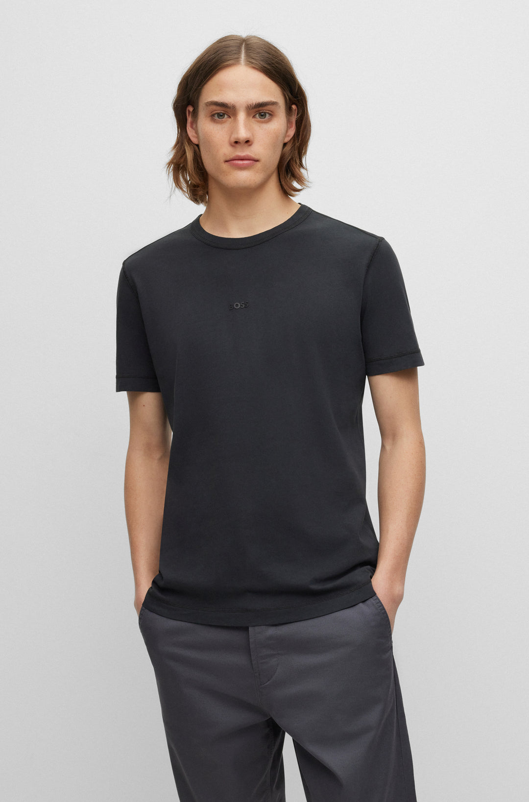 BOSS T-Shirts Regular Fit in Cotton - TOKKS 10253670 01-50502173- Concorde Fashion#color_black-001