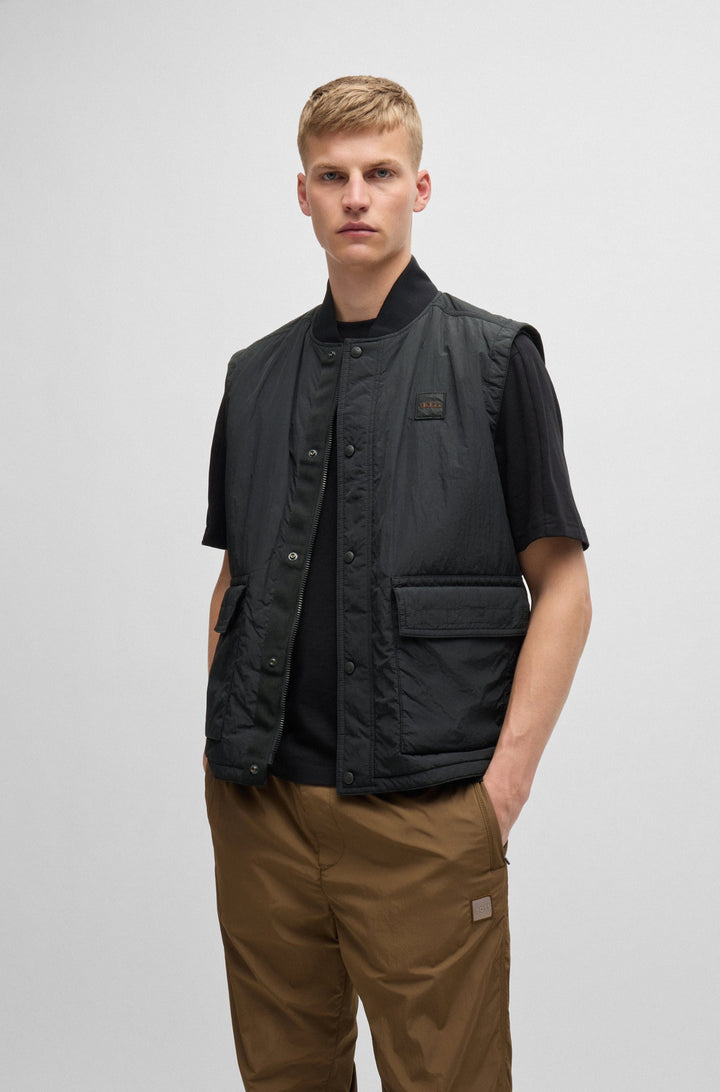 BOSS Vests Regular Fit in Nylon - OCOMO1-W 10254731 01-50518305- Concorde Fashion#color_black-001