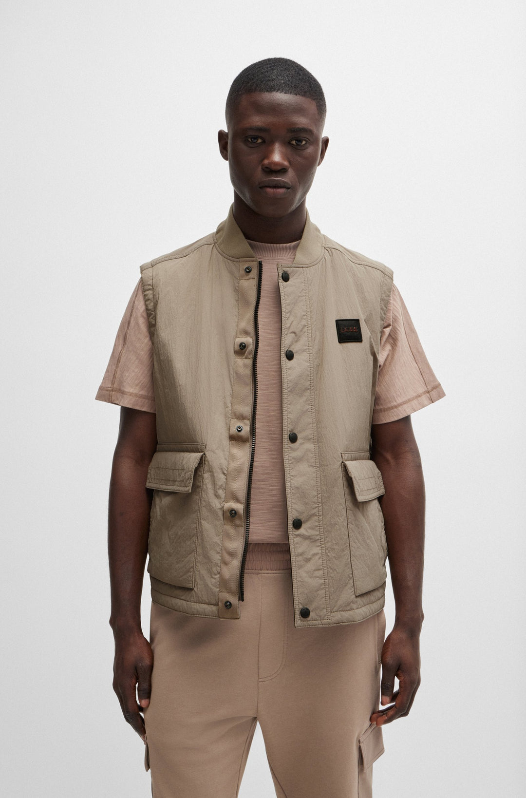BOSS Vests Regular Fit in Nylon - OCOMO1-W 10254731 01-50518305- Concorde Fashion#color_brown-246
