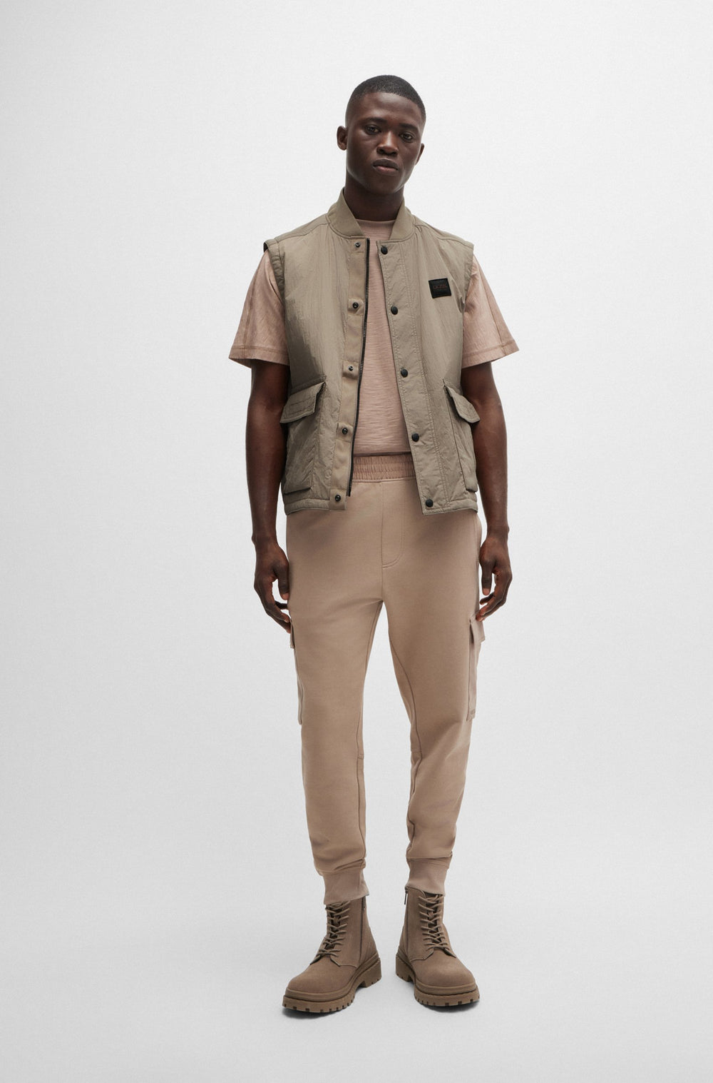 BOSS Vests Regular Fit in Nylon - OCOMO1-W 10254731 01-50518305- Concorde Fashion#color_brown-246