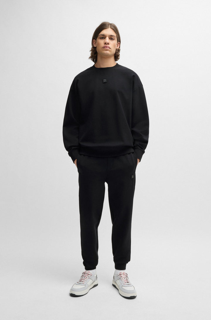 HUGO Sweatshirts Relaxed Fit in Cotton Mix - DETTIL 10254770 01-50509270- Concorde Fashion#color_black-001
