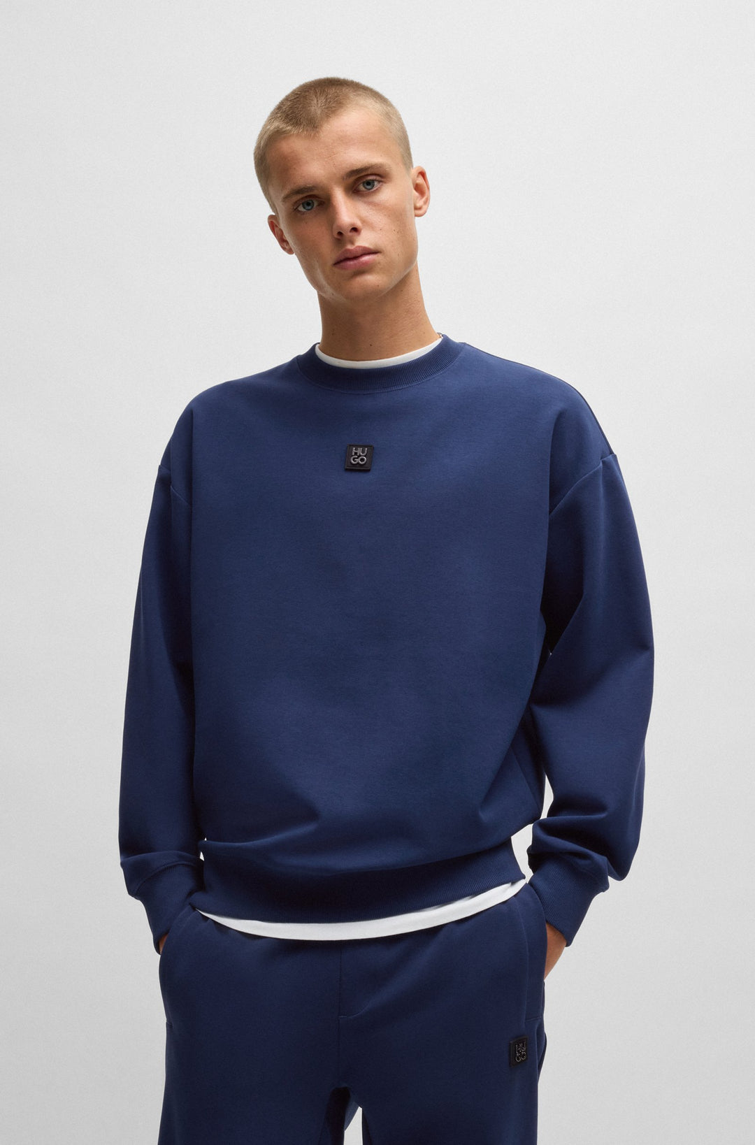 HUGO Sweatshirts Relaxed Fit in Cotton Mix - DETTIL 10254770 01-50509270- Concorde Fashion#color_navy-407