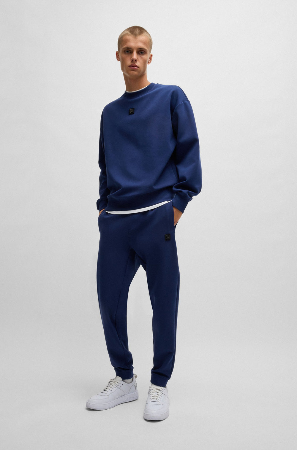 HUGO Sweatshirts Relaxed Fit in Cotton Mix - DETTIL 10254770 01-50509270- Concorde Fashion#color_navy-407