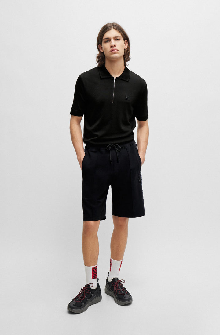HUGO RED Relaxed Fit Shorts in Cotton Mix - DESORT 10254770 01-50510122- Concorde Fashion#color_black-001