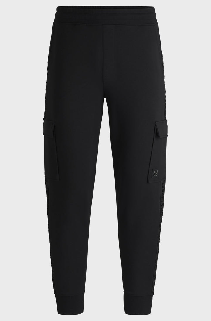 HUGO Jogging Pants Relaxed Fit in Cotton Mix - DISLAND 10254770 01-50521407- Concorde Fashion#color_black-001