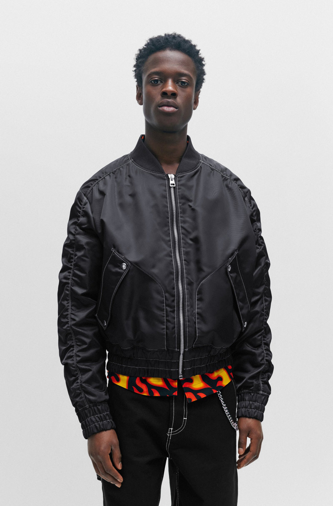 HUGO Regular Fit Casual Jackets in Nylon - BOKLY2411 10254825 01-50505415- Concorde Fashion#color_charcoal-010
