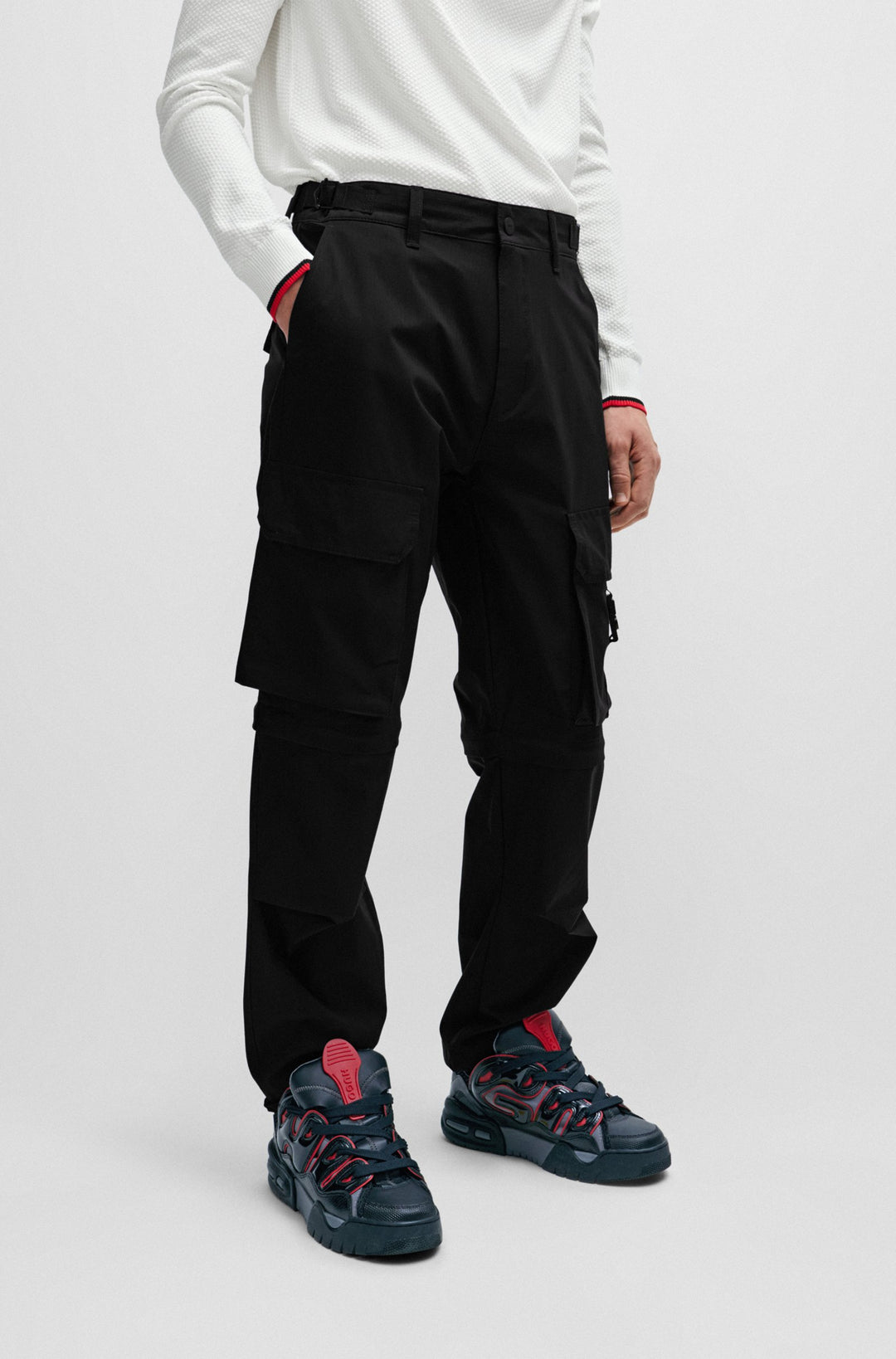 HUGO Regular Fit Trousers in Polyester - GERMO241 10255044 01-50505853- Concorde Fashion#color_black-001