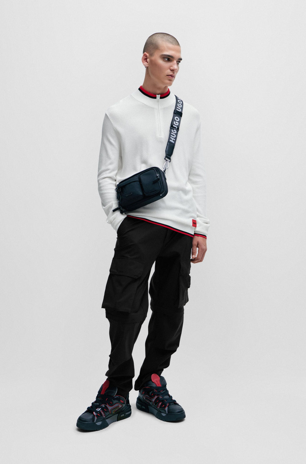 HUGO Regular Fit Trousers in Polyester - GERMO241 10255044 01-50505853- Concorde Fashion#color_black-001