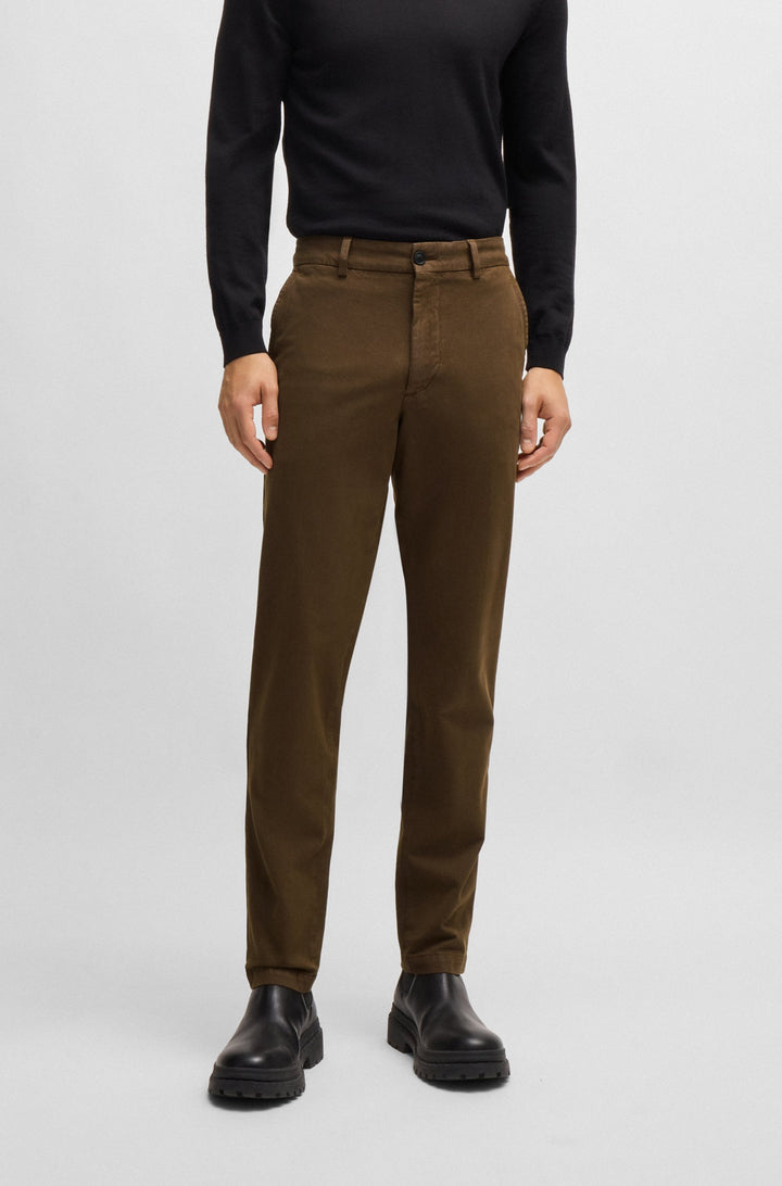 BOSS Trousers Slim Fit in Cotton Mix - P-KAITON 10255114 01-50521257- Concorde Fashion#color_green-361