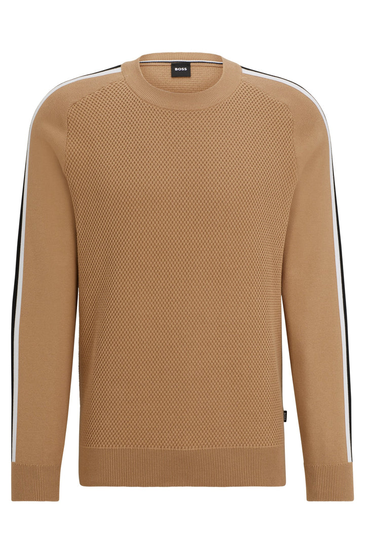 BOSS Regular Fit Sweaters in Cotton - PONTEVICO 10255157 01-50506020- Concorde Fashion#color_beige-260